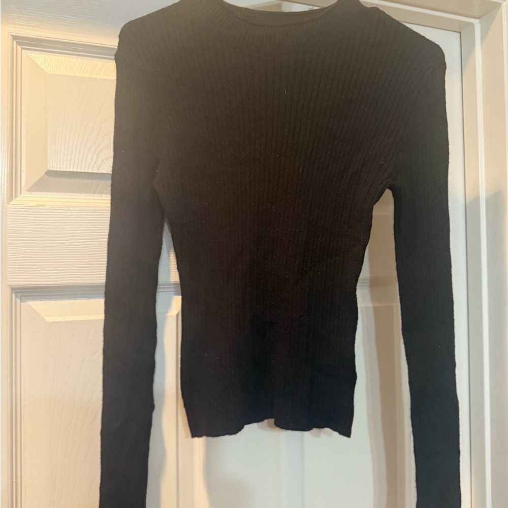 Black Ribbed Women's Top